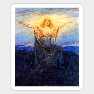 Greeting the Sun - Siegfried and the Twilight of the Gods - Arthur Rackham Sticker